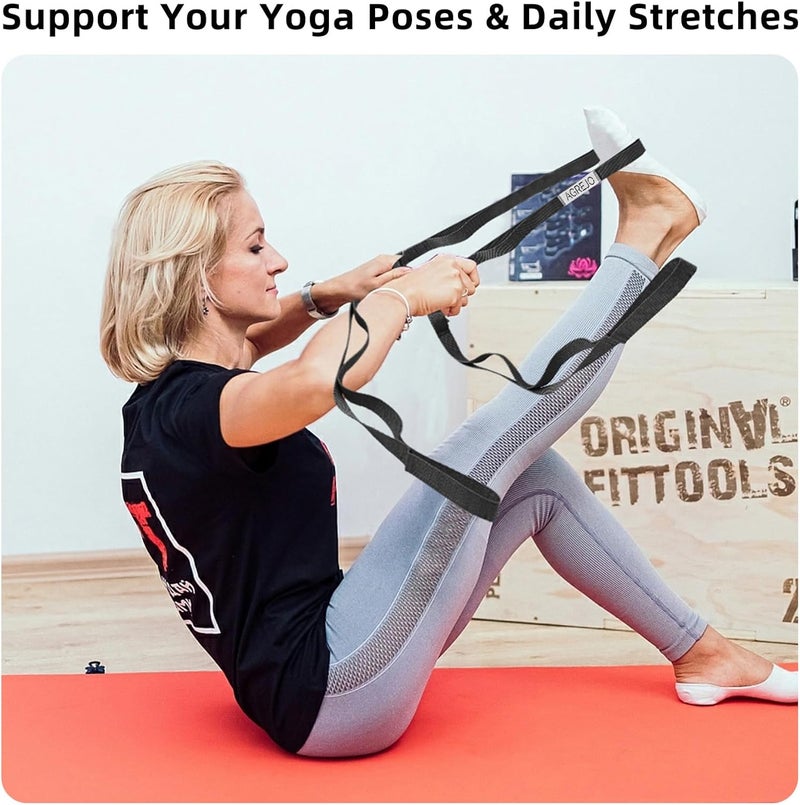 AGREJO Stretching Strap Yoga Strap Physical Therapy for Home Workout, 10 Loops Non-Elastic Stretch Band for Pilates, Flexibility, Exercise and Gymnastics - Image 4